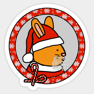 Christmas Portrait of Santa Bunny Sticker